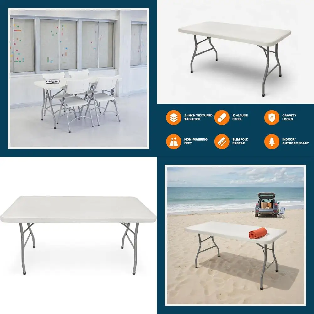 

Промышленный складной стол премиум-класса - сверхпрочный, из выдувного формования, 30x60, сталь 17-го калибра, серый с вкраплениями