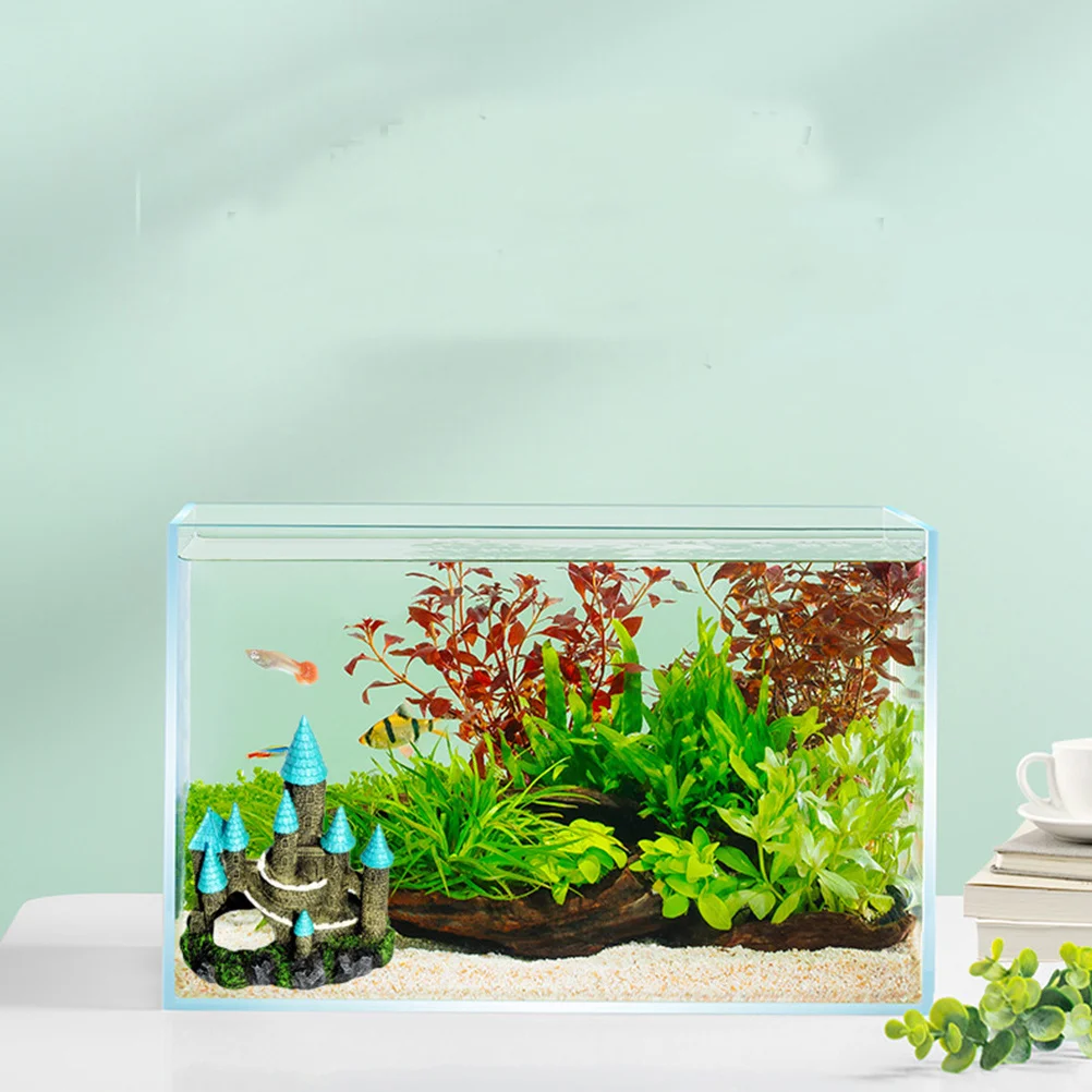 

Aquarium Castle Decor Resin Made Fish Tank Ornament Natural Look Waterproof Decorative Aquarium Supply for Tank Landscaping