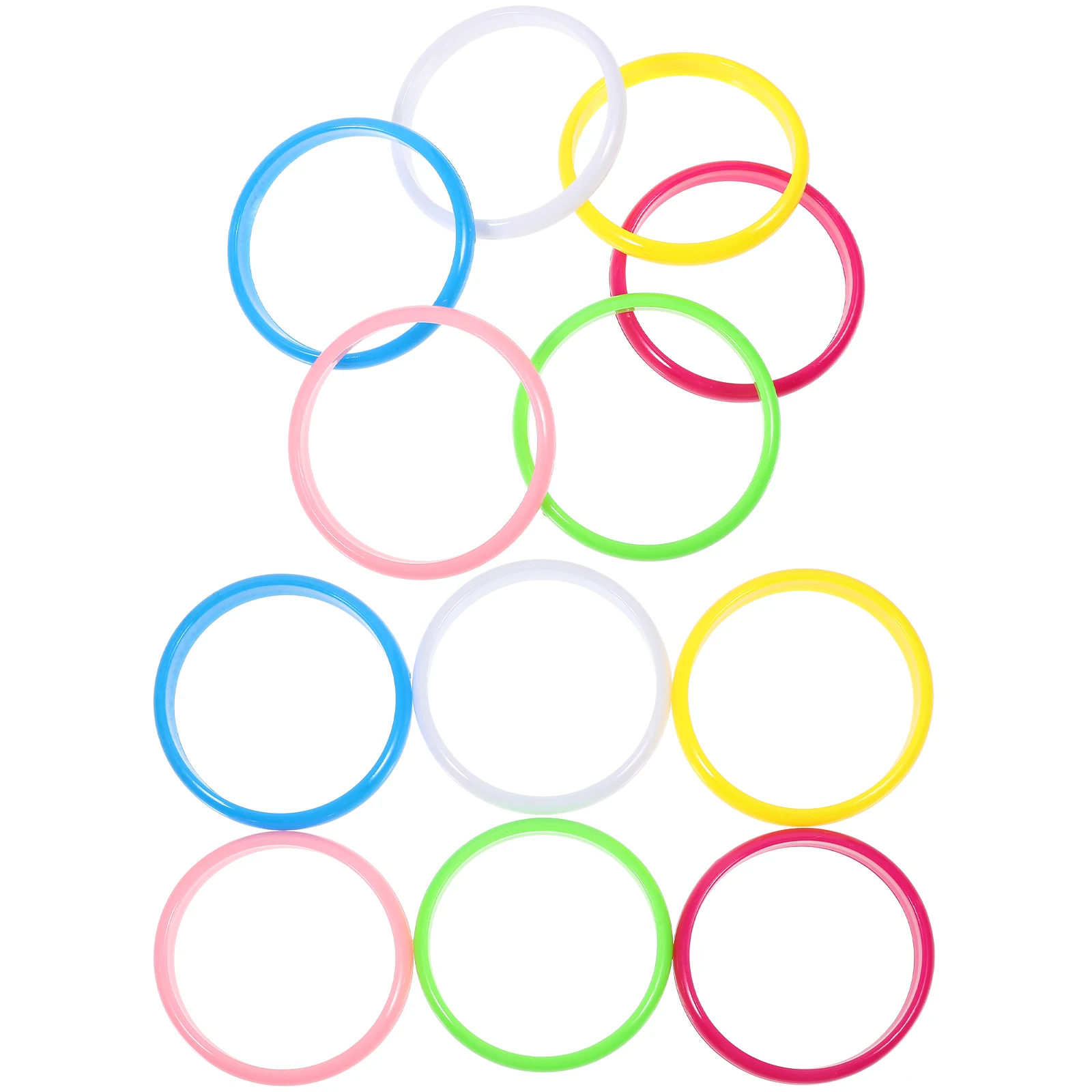 

12pcs Candy-Colored Bracelets Girls Kids Chunky Plastic Shine Wristbands Jewelry Toy Bangles For Women Boys Play