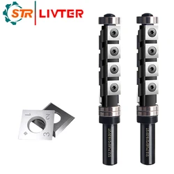 Replaceable bearing spiral trimming knife woodworking milling cutter double bearing precision CNC woodworking tool