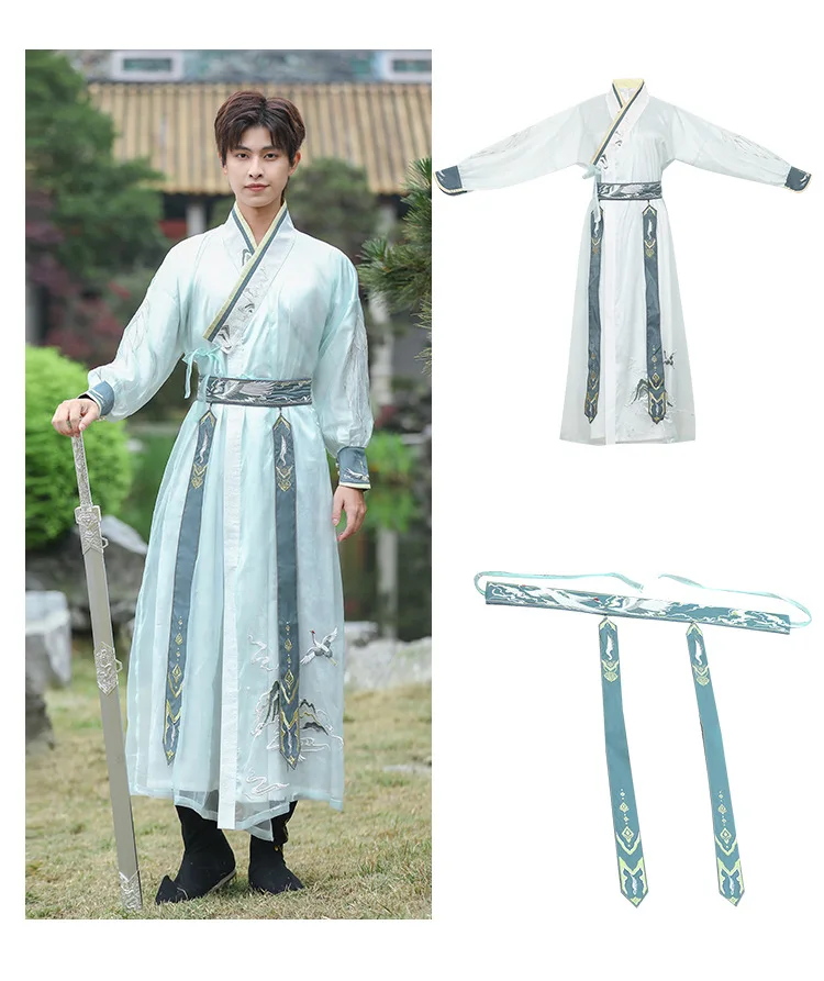 Traditional Hanfu Men Ancient Chinese Hanfu Male Warrior Cosplay Costumes Halloween Knight Roleplay Hanfu Swordsman Gown Robes