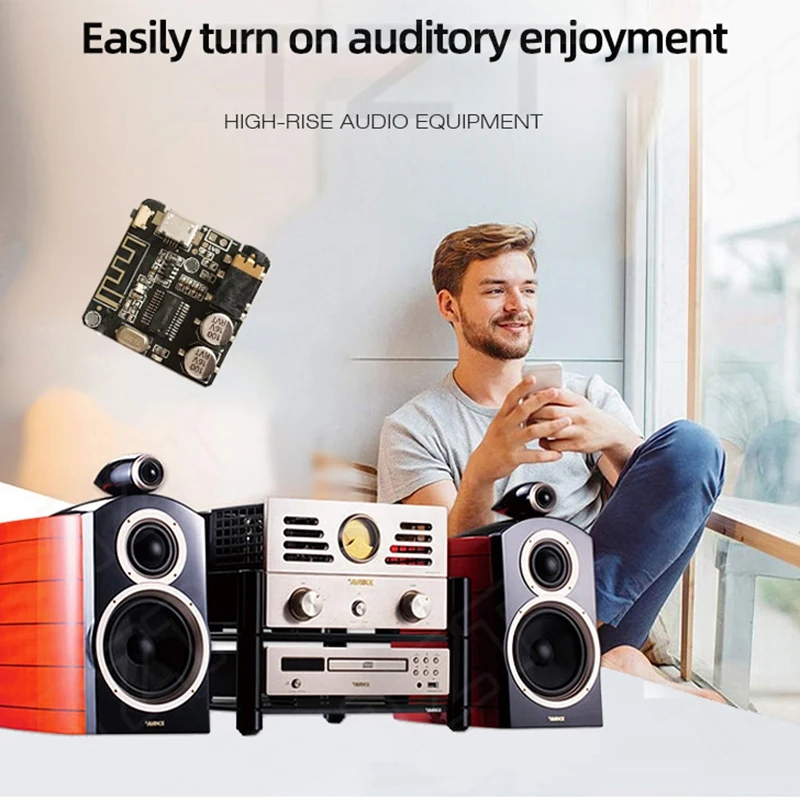 Placa Receptora de Áudio para Sinilink, Módulo de Música Sem Fio, Bluetooth 5.0, WiFi, Controle Móvel APP, MP3 Lossless Decoder