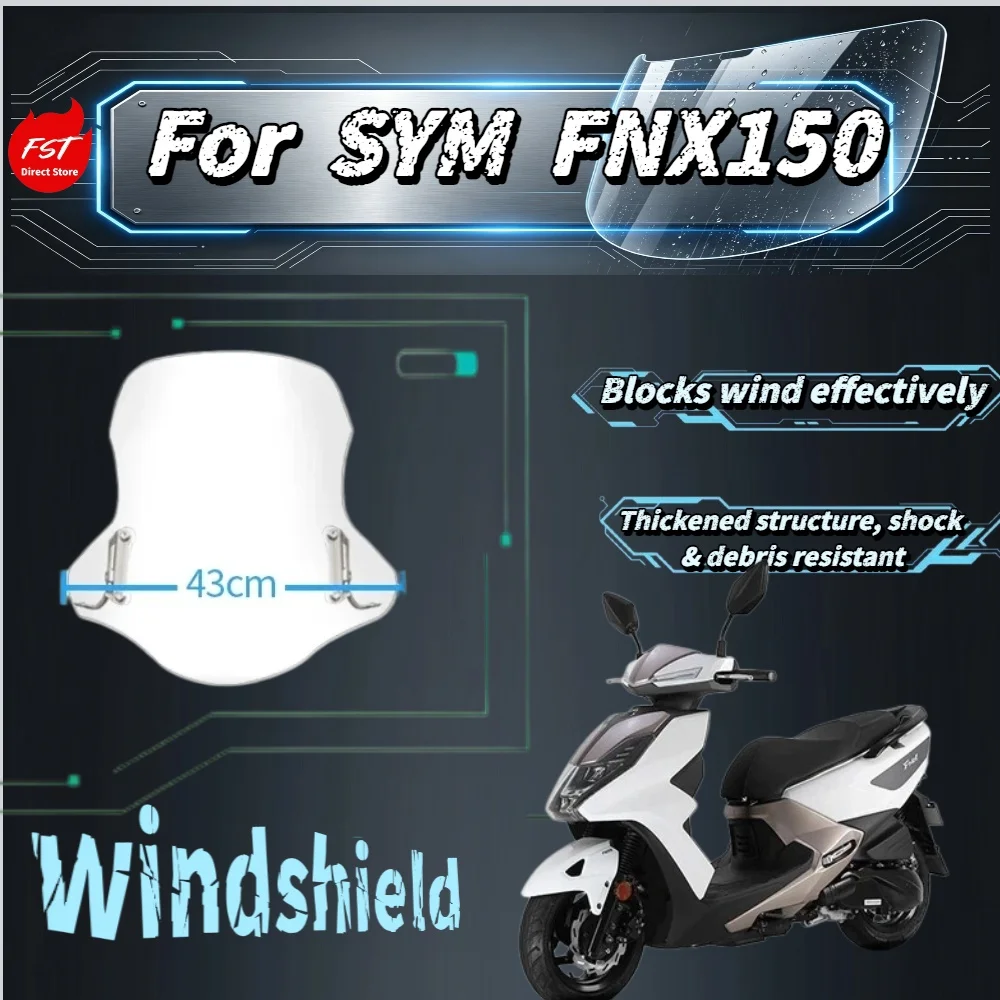 

For SYM FNX150 Upgraded Front Windscreen Windshield Heightened Accessories New Motorcycle Windshield
