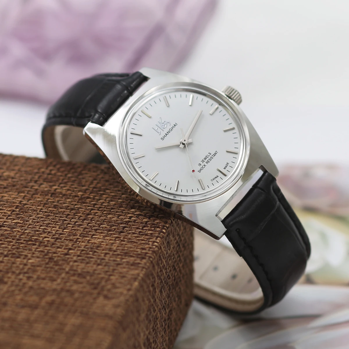 Shanghai 7120 Manual Mechanical Watch for Men  36mm Retro Business Classic, Slim Simple Dial
