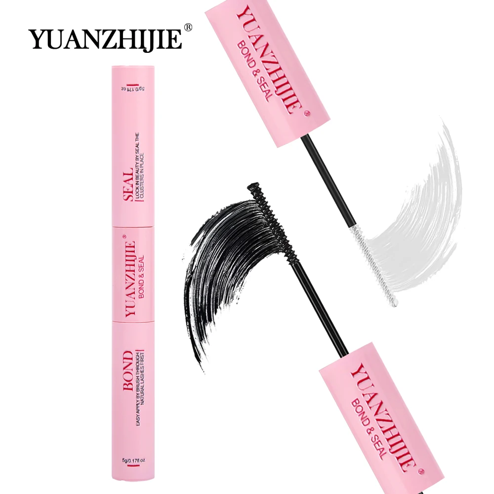 YUANZHIJIE Lash Bond and Seal for Cluster 2in1 Glue Lasting Waterproof Fast Dry Eyelash Bond and Seal 10ML Easy Apply at Home