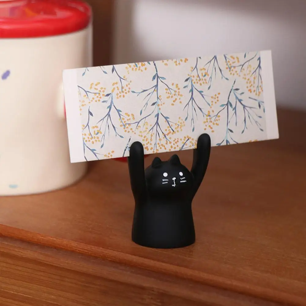 Kawaii Messege Desktop Memo Clip Holder Picture Resin Hand Raising Card Clip Piggy Animal Shaped Photo Stander Clip Ornaments