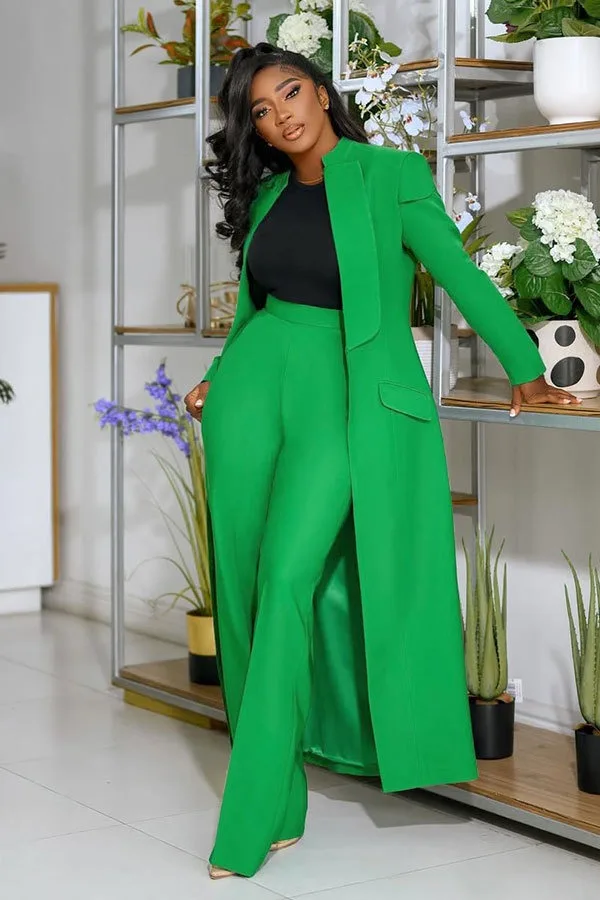 Women Pant Suits Two Piece Set Waisted Trousers Slim Fit Long Lapel Jacket Perfect for Creating Polished Office or Evening Looks