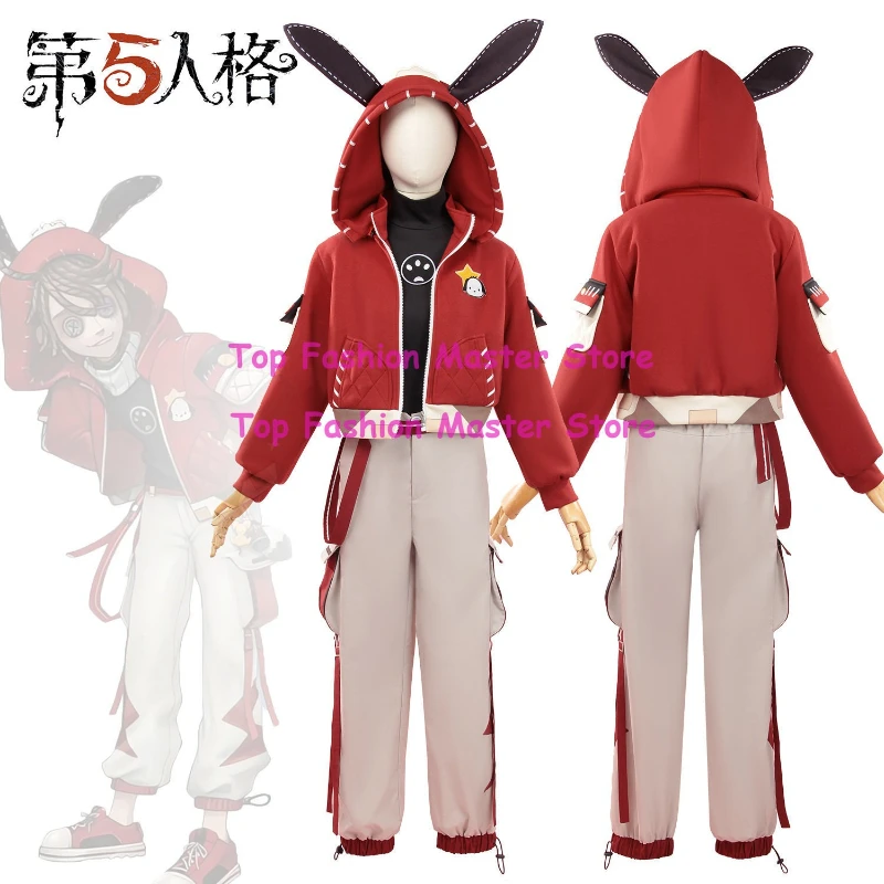 

Prisoner Luca Balsa Cosplay Game Identity V Cosplay Costume Red Uniforms Coat Hat Wig Suits Party Play Clothes for Men Women