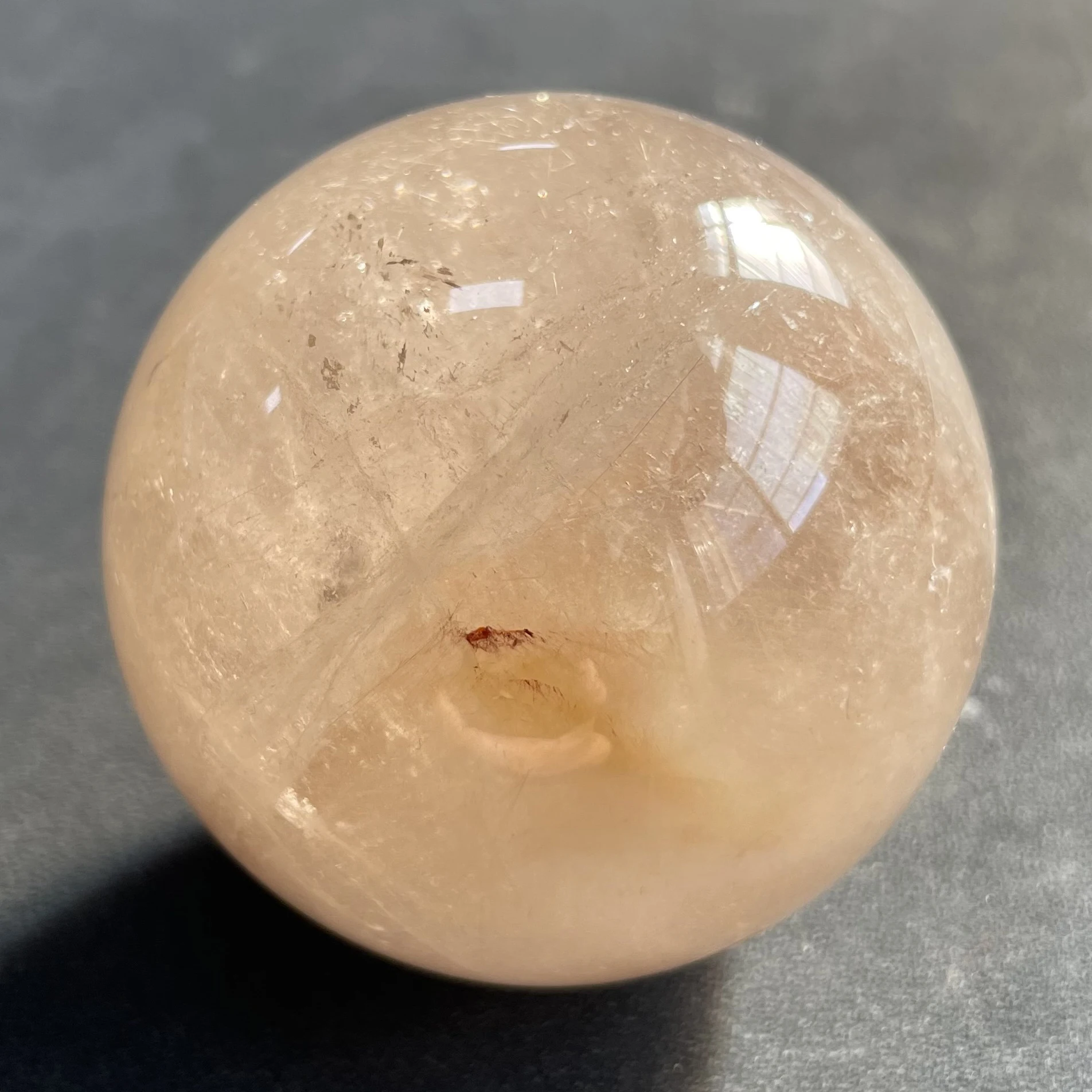 301g Natural Stone Quartz Rutilated Sphere Polished Rabbit Hair Crystal Ball Decoration Rock Gift Reiki Healing B189