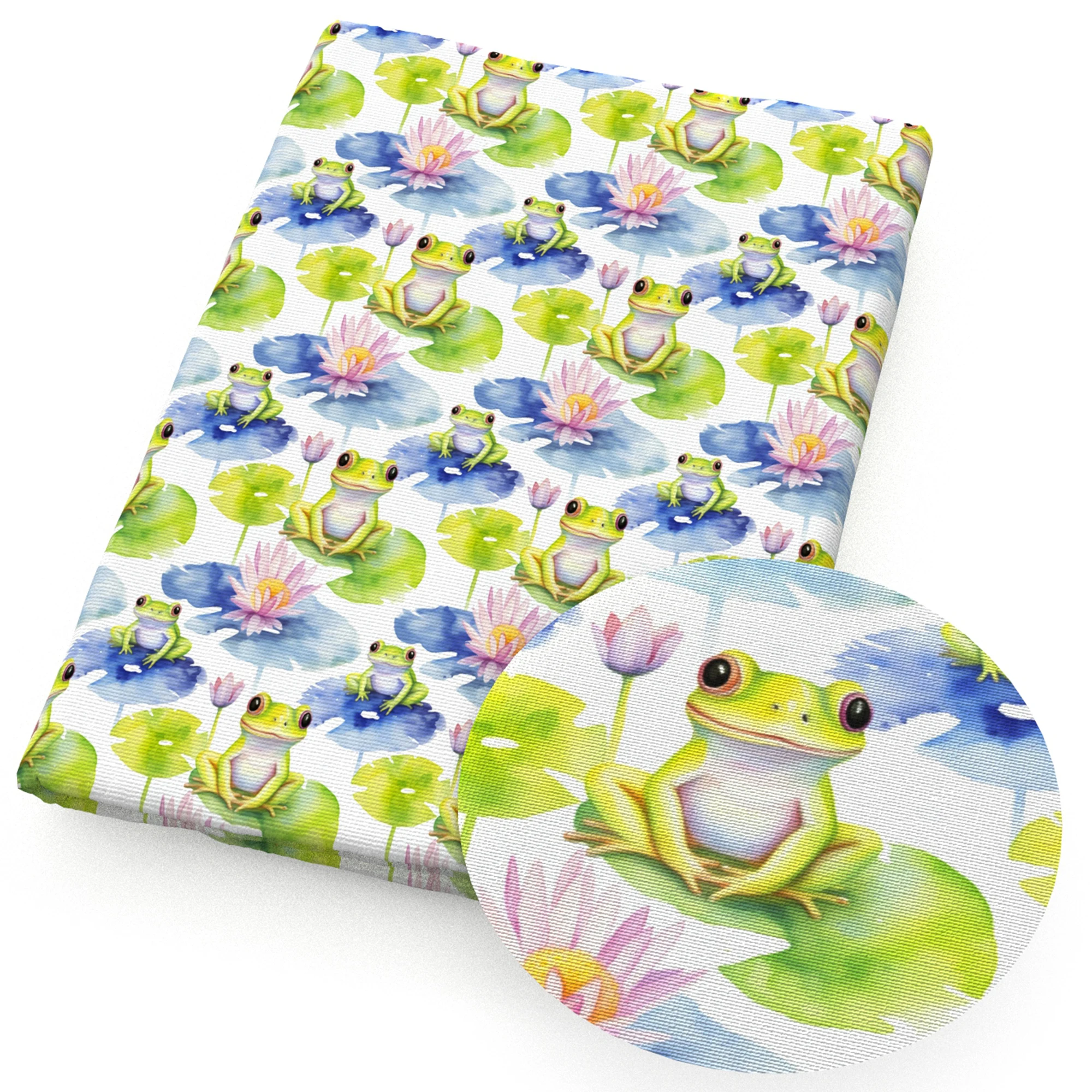 50*145cm Frog Patchwork Printed Polyester Cotton Fabric for Pre-cut Sewing Quilting Fabrics Needlework Material DIY Handmade