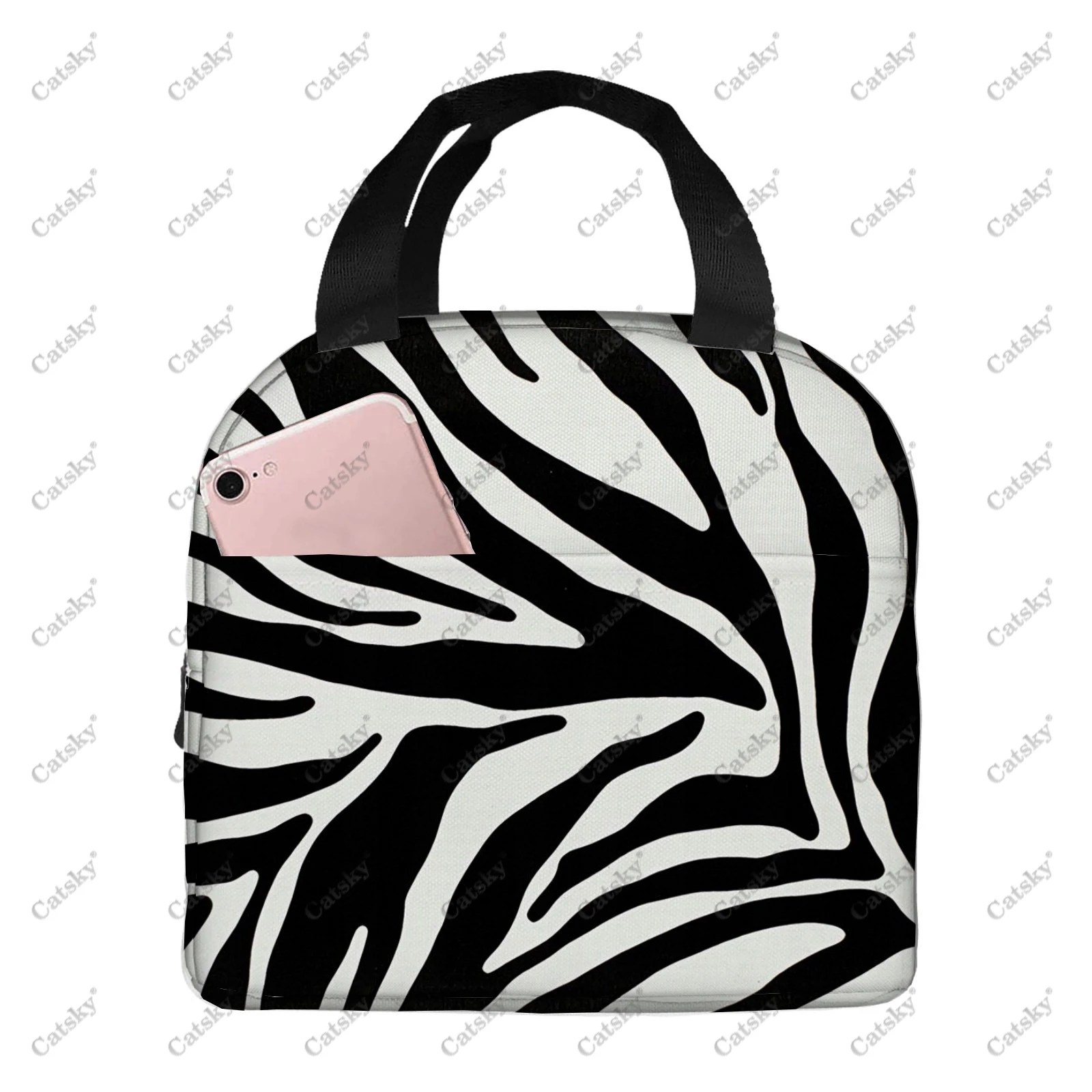 leopard print Portable aluminum foil thickened insulated lunch bag meal bag printed waterproof insulated lunch tote bags