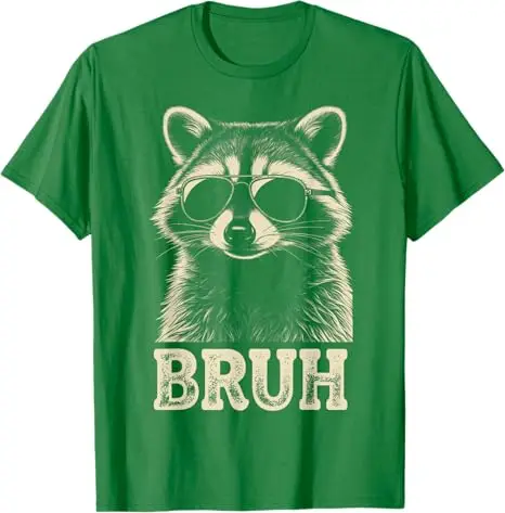 Coole Waschbär-Sonnenbrille Bruh Lustiges T-Shirt für Waschbär-Liebhaber Jungen Mode Teenager Neuheit Geschenk Y2k Streetwear Süßes T-Shirt Coole Kleidung – Detail 4