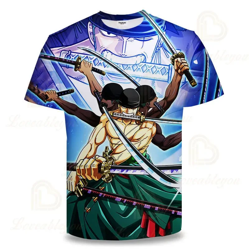 Hot One Piece T Shirt Cool Boys Girls Funny Graphic T-shirt Roronoa Zoro Anime Tshirt Hip Hop Top Tees Kids Clothing