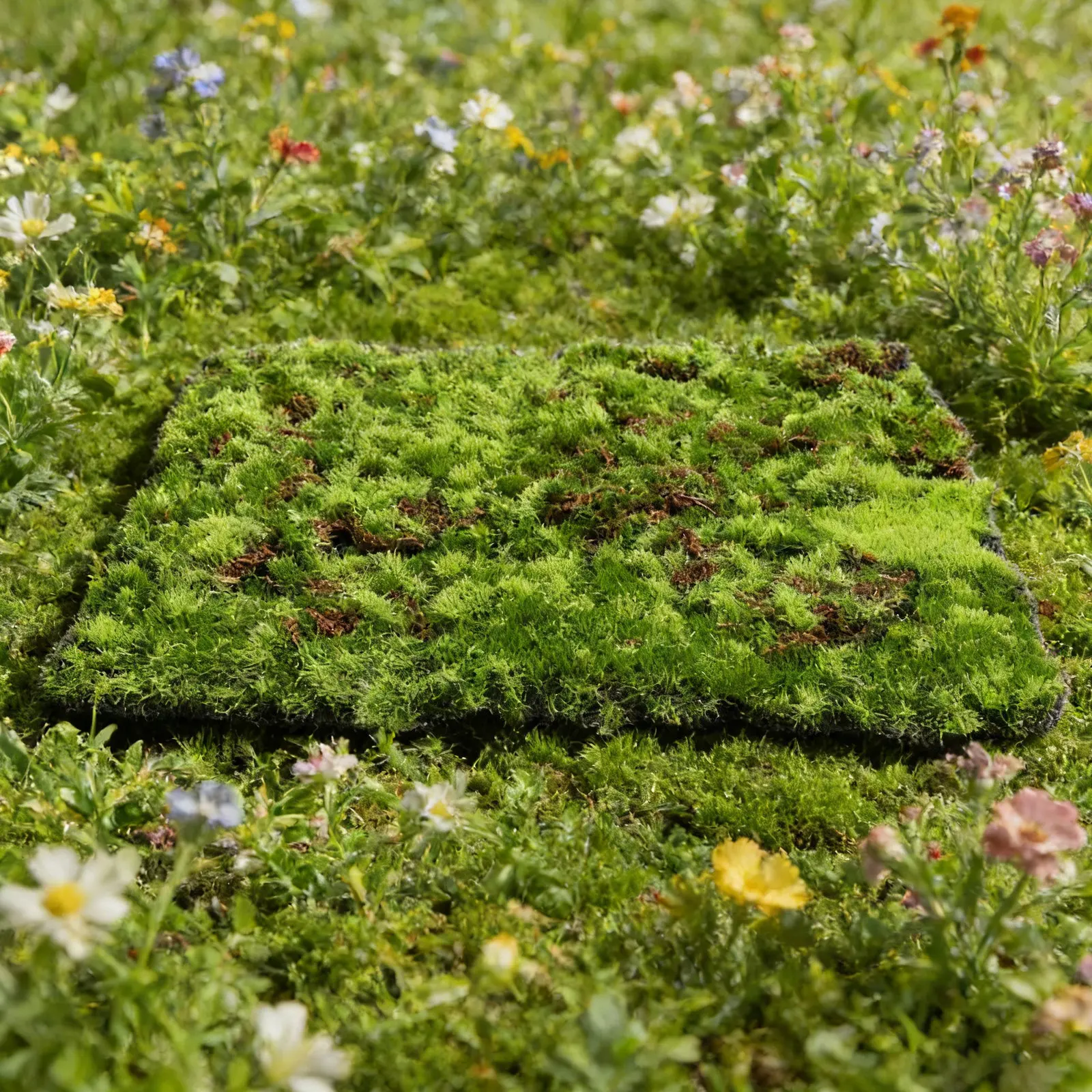 Artificial Moss Mat Lifelike Faux Green Grass 11.8inch Simulation Moss Carpet for Plants Landscape Rug Decoration