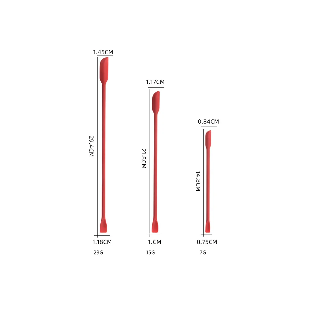 Set(3PCS) Silicone Mini Pointed Scraper 3-piece Set of Double End Scraper Scoop Small spatula