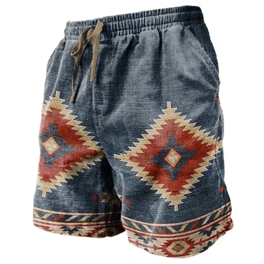 New Summer Ethnic Totem 3D Print Breatha Quick-Dry Men Large-Sized Shorts Street Beach  Y2K Vacation Sandbar Parent-Child Shorts