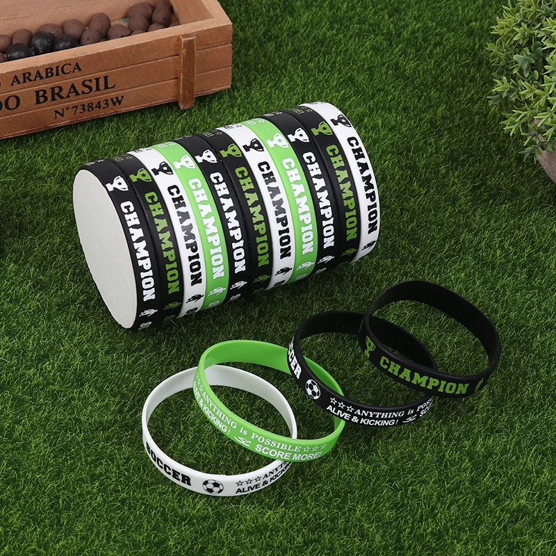 

32pcs Soccer Silicone Bracelets Party Supplies Soccer Motivational Rubber Wristbands For Sport Themed Football Themed Birthday