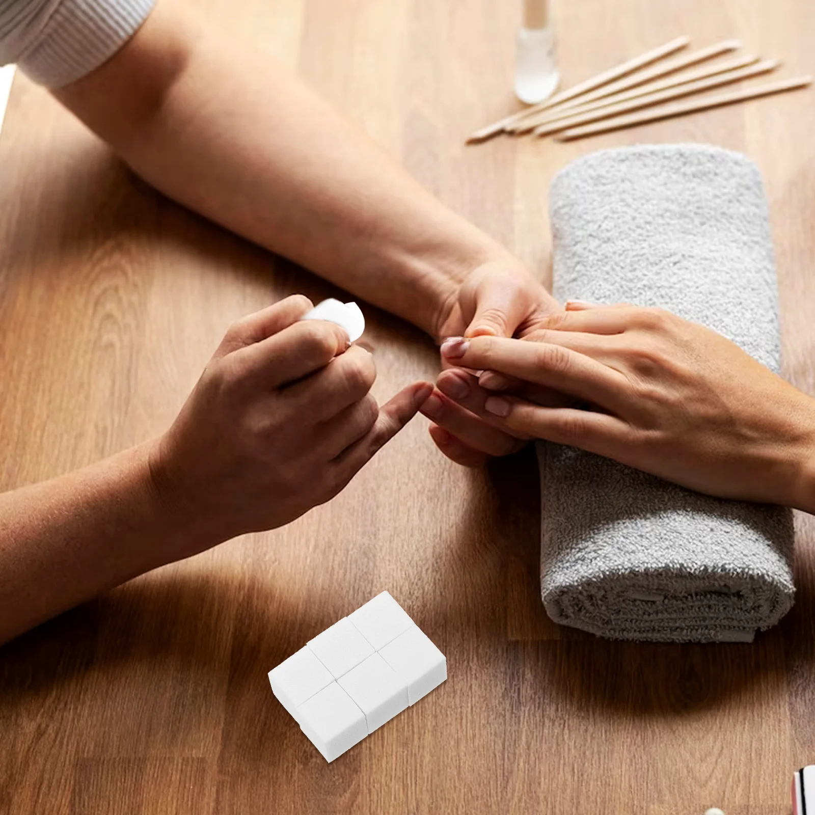 100 stuks klein vierkant voor acrylkunst manicure gereedschap blozen poeder toepassing make-up sponzen nail art spons nagellak spons