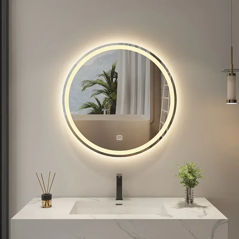 Vanity Bathroom Mirror Smart Makeup Round Large Led Bath Mirrors Wall Shaving Espelho Para Banheiro Bathroom Fixture FY10XP