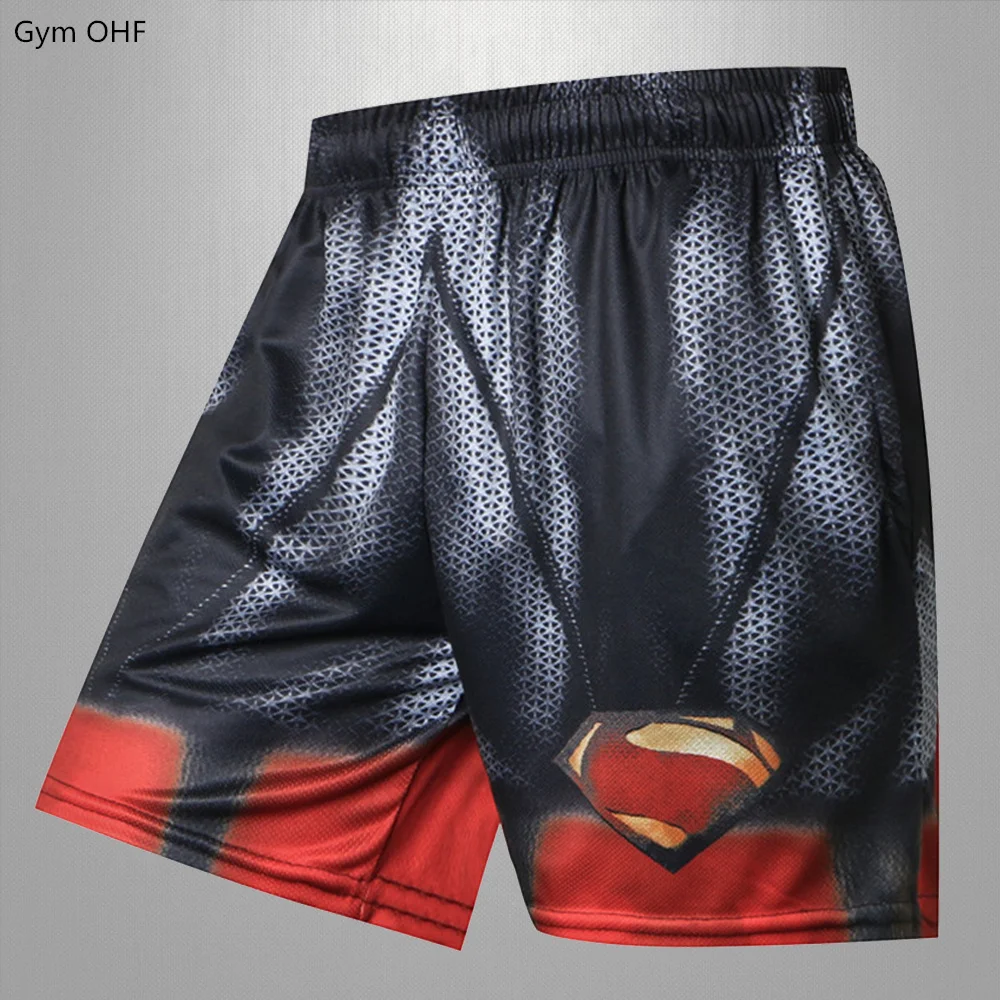 Breathable Quick Dry Men Shorts Casual Superhero Movie 3D Printed MMA Running Shorts Men\'s Zip Pocket Causal Summer Short Pants