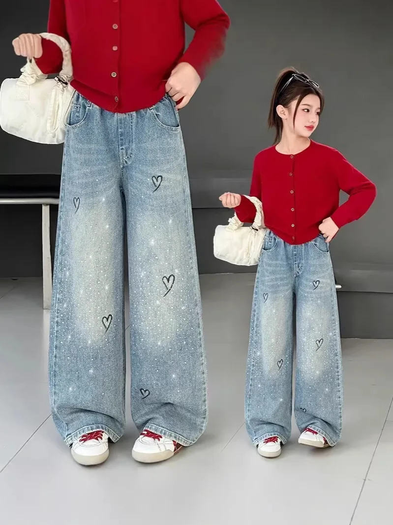 

New Spring Arrival Children Clothing Korean Style Jearns For Girls Asual and versatile Kids Pants suitable for girls aged 5-10