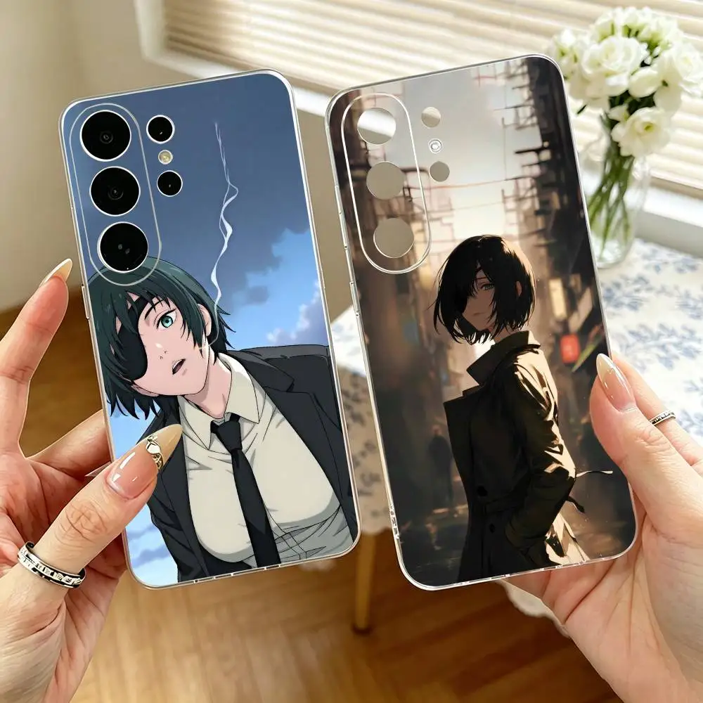 Anime Chainsaw Man Himeno Manga  Phone Case Transparent Silicone Soft For Samsung S25,S24,S21,S22,S23,S30,Ultra,S20,Plus,Fe