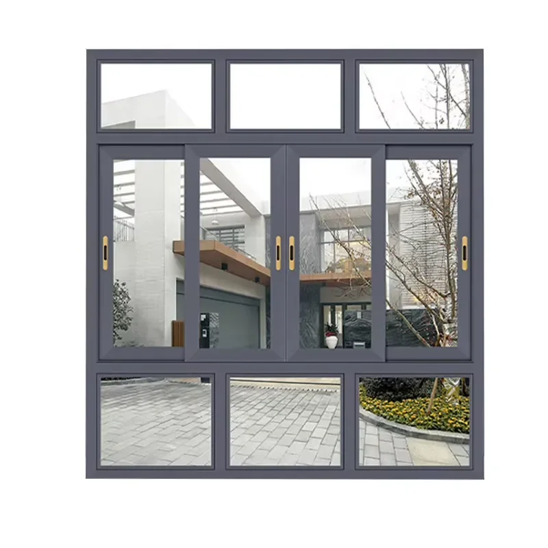 Hot Sale Thermal Break Aluminum Windows Frame Tilt Turn Window Soundproof Qualified Double Pane Tempered Glass