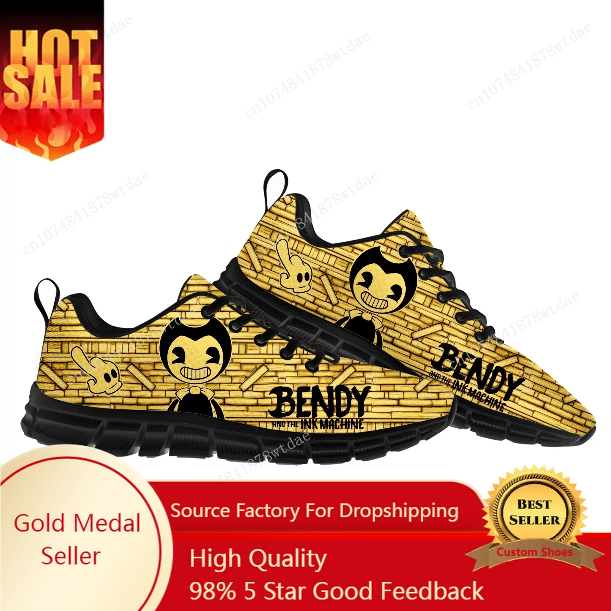 Anime Game I-Ink M-Machines Sports Shoes Mens Womens Teenager B-Bendy Sneakers High Quality Manga Sneaker Custom Shoe