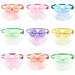 50/100 Pcs Princess Style Dog Bows Soft Yarn Skirt Cat Pet Bowties Puppy Doggy Decoration Dog Grooming Accessories Pet Ties