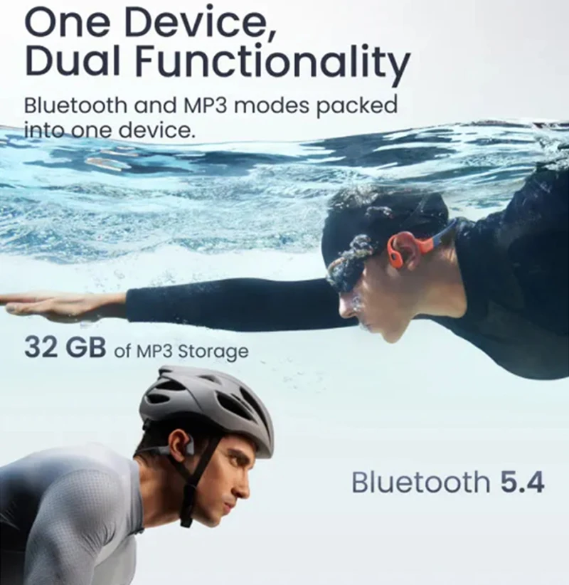Shokz OpenSwim Pro イヤホン S710 骨伝導ヘッドホン ワイヤレス Bluetooth スポーツ 防水 水泳 32GB MP3 音楽プレーヤー