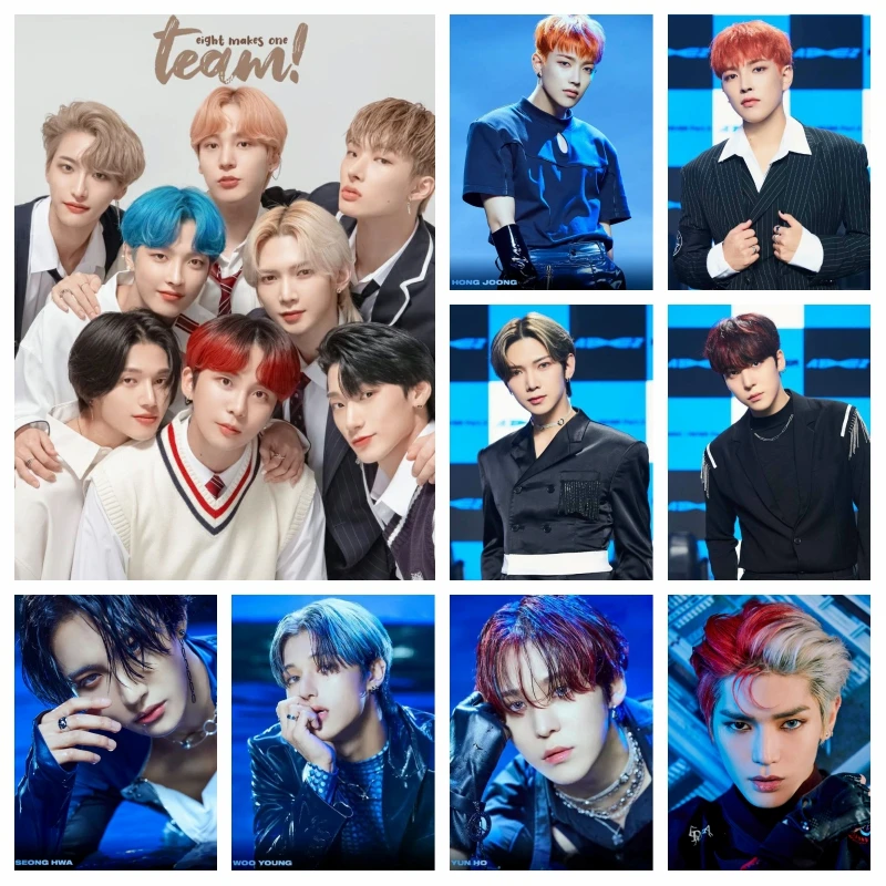 Zespół Ateez Kpop Music Signer 5d obraz w hafcie diamentowym krzyż zestaw do szycia Handwork prezent ozdoby do dekoracji wnętrz