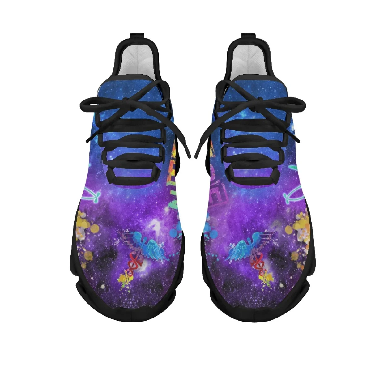 INSTANTARTS Galaxy EMT Design Mesh Sneakers Lightweight Platform Shoes for Women Nurse Shoes Comfort Lace-up Cushion Zapatillas