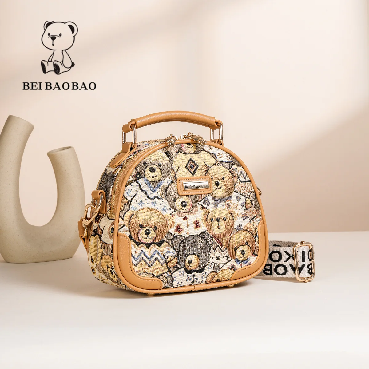 Beibaobao letnia torba w nowym designie damska torba płócienna Ins stylowa mała okrągła torba torba na ramię torba typu crossbody torebka