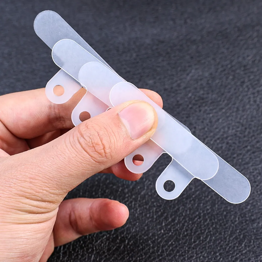 1-10Pcs Semi-Transparent Mobile Phone Lanyard Strap Patch Card Matte Clear Replacement Fixed Card With Lanyard Hole Tether Tab
