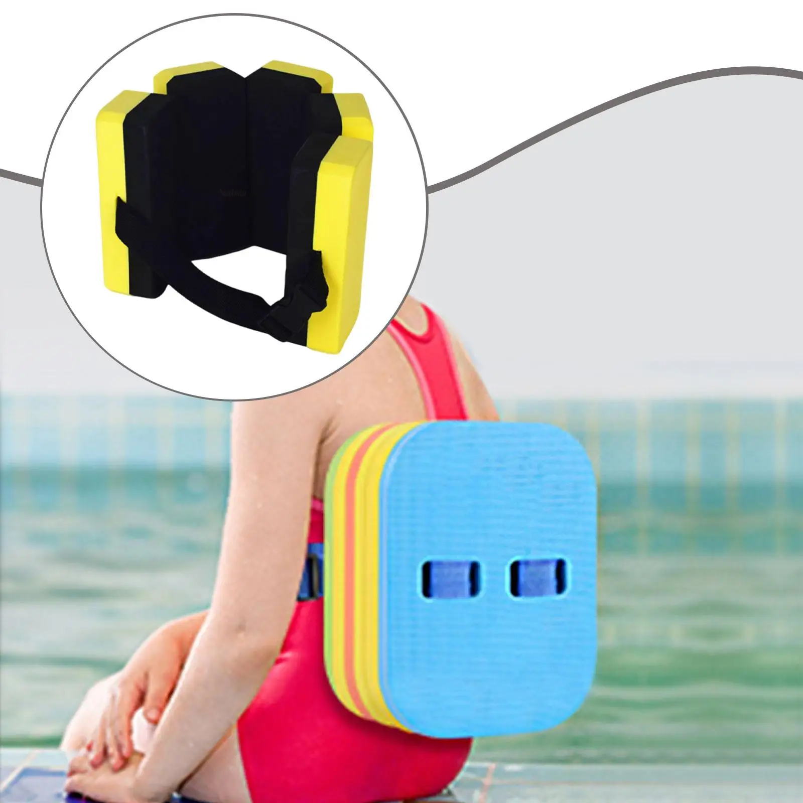 Swimming Belt Portable Auxiliary Aquatic Exercise Training Aid EVA Workouts Flotation Belt for Kids Beginners Children Adults