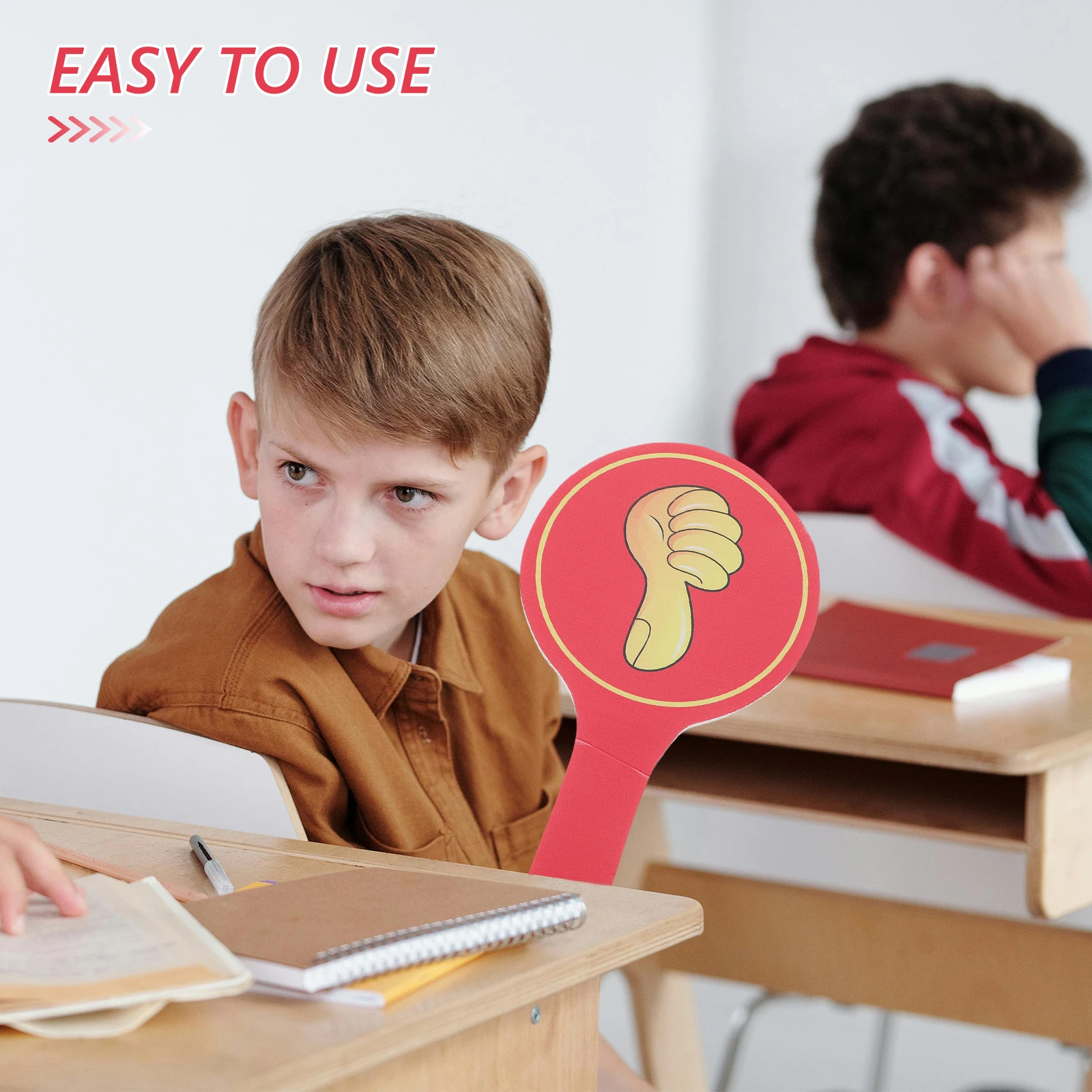 

2pcs Handheld Scoreboard Classroom Voting Tools Double Sided Paddles Rewritable Teacher Aids Plastic Bright Colors Reusable