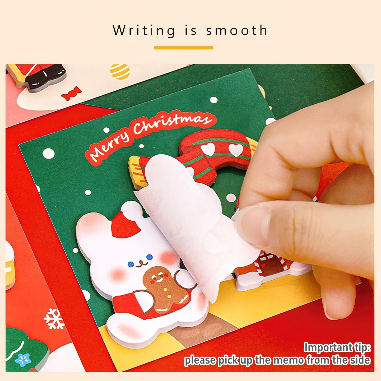 4pcs Merry Christmas Memo Pad Self-adhesive Cartoon Post Notes Diary Stickers Party Gift Office School Supplies F7753