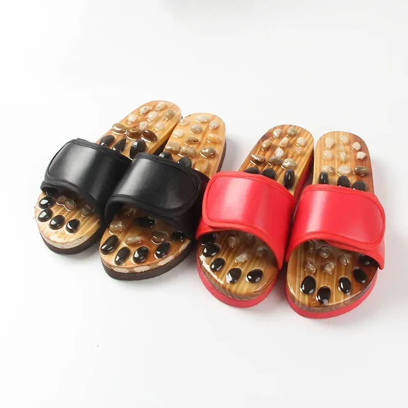 Relaxally Acupressure Slippers Foot Massage with Natural Stone Therapeutic Reflexology Sandals Foot Acupoint Massager