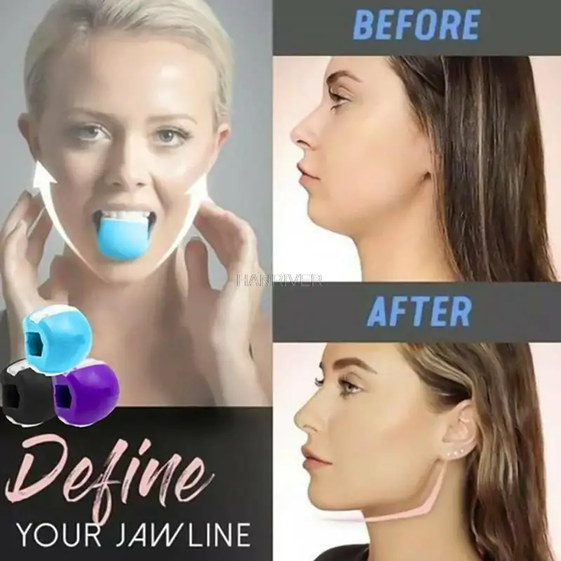 Food Grade Silicone Jaw Line Neck Simulator Mandible Muscle Exercise Firming Facial Texture Trainin Face-lifting Fitness Ball
