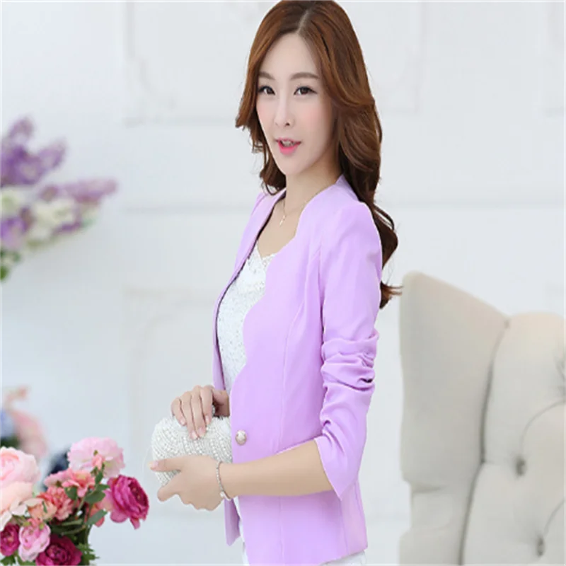 Ladies Blazers and Coats Office Wear Work Long Sleeve Black White Small Suit Bodycon Short Blazer Jackets Women Coat Female