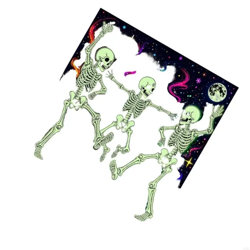 Seasonal Halloween Appliance Cover PVC 23 x 25.59 In Light-Effect Panel for Flat Metal Appliance Front Use J0MC