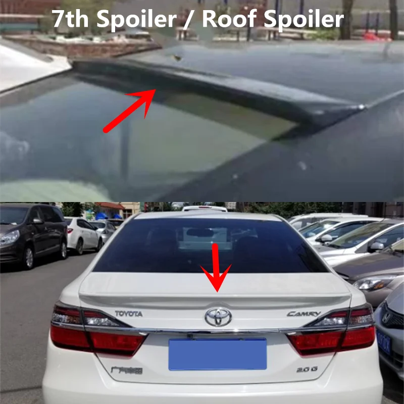 For Toyota Camry 6th 7th 8th Roof Spoiler 2006 - 2023 ABS Material Carbon Look Car Rear Trunk Windshield Wing Accessories Body