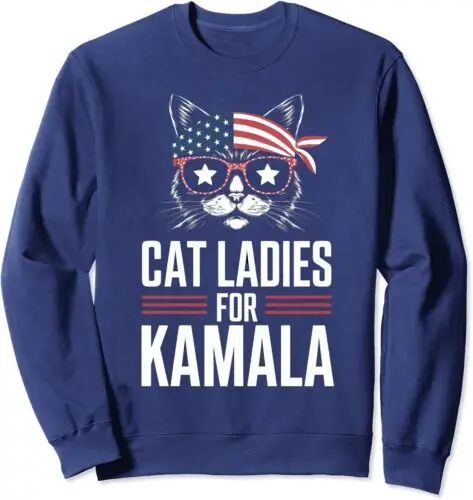 Polarshe Kat Dames Voor Kamala Grappige Kat 2024 President Unisex Ronde Hals Sweatshirt