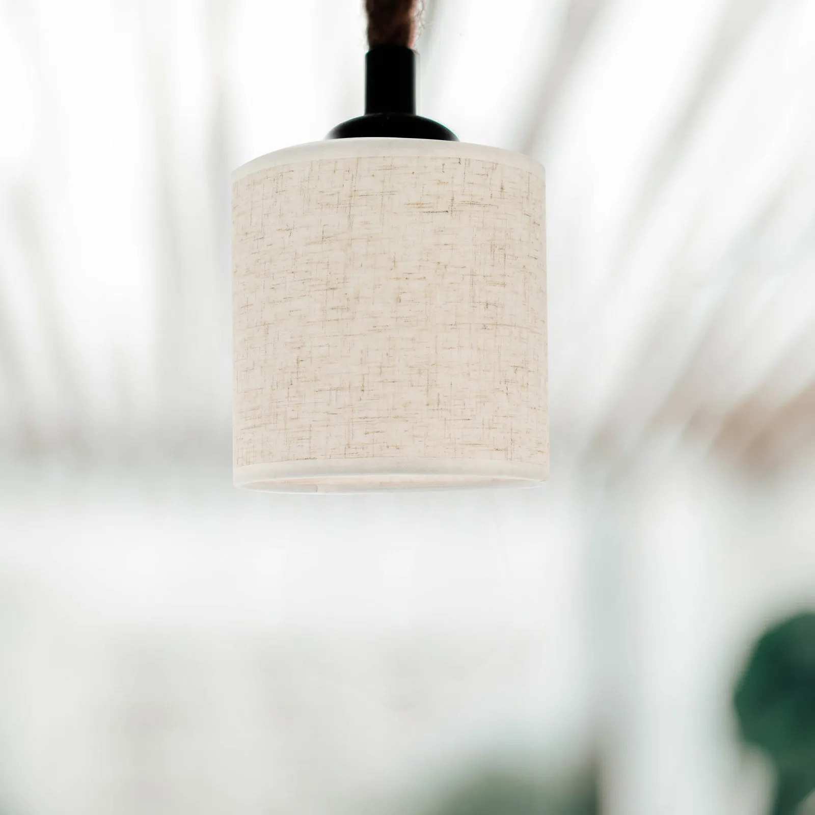 

Linen Lamp Shade Cloth Chandelier Pendant Lampshades for Bedroom Wall Home Decor Dust Protection Durable Metal