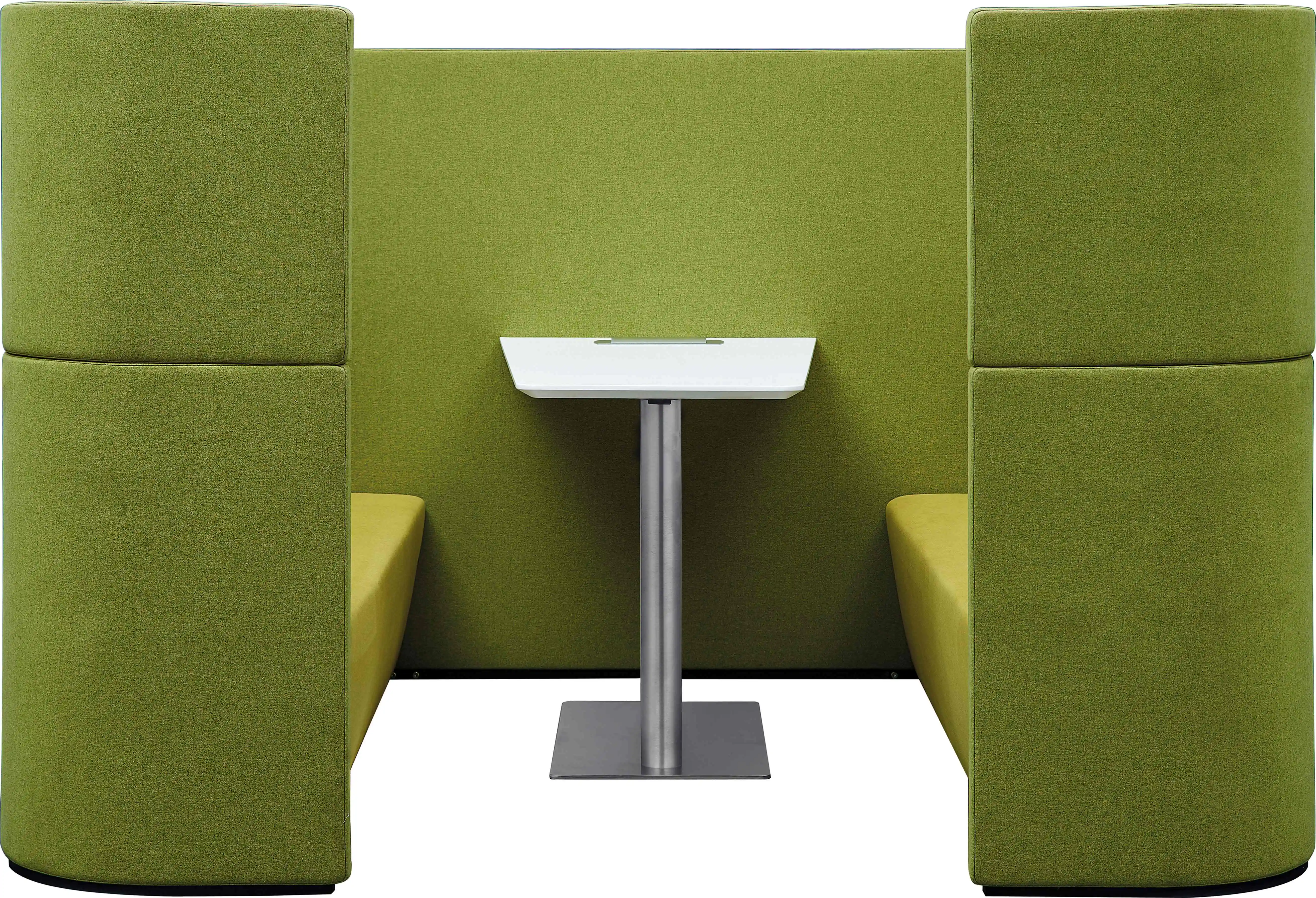 Modern High Back Fabric Office Pod Sofa Booth Set New Style Soundproof with Metal Frame & Desk for Home & Open Office