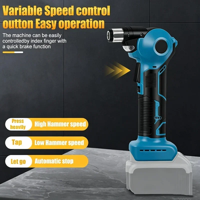 Electric Nail Hammer Compact Palm Nailer Digital Brushless Motor Built in LED Light Rechargeable for Woodworking Projects
