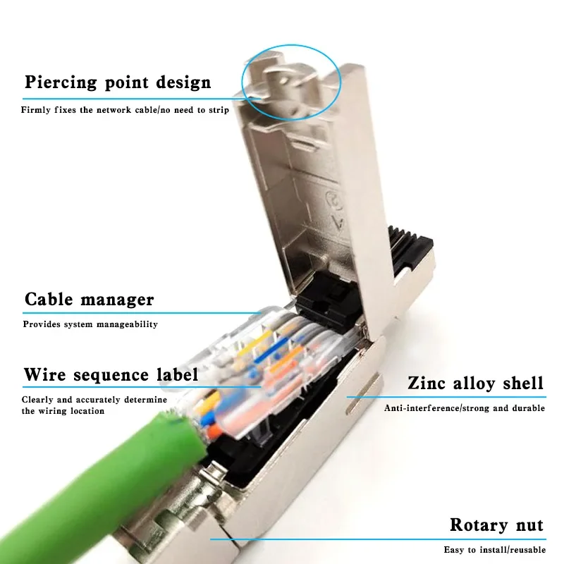 No Pressure RJ45 Metal Plug 4 8Pin Industrial Shielded 180° Connectors 6GK1901-1BB10 RJ45 1B Ethernet Plug Compatible Siemens