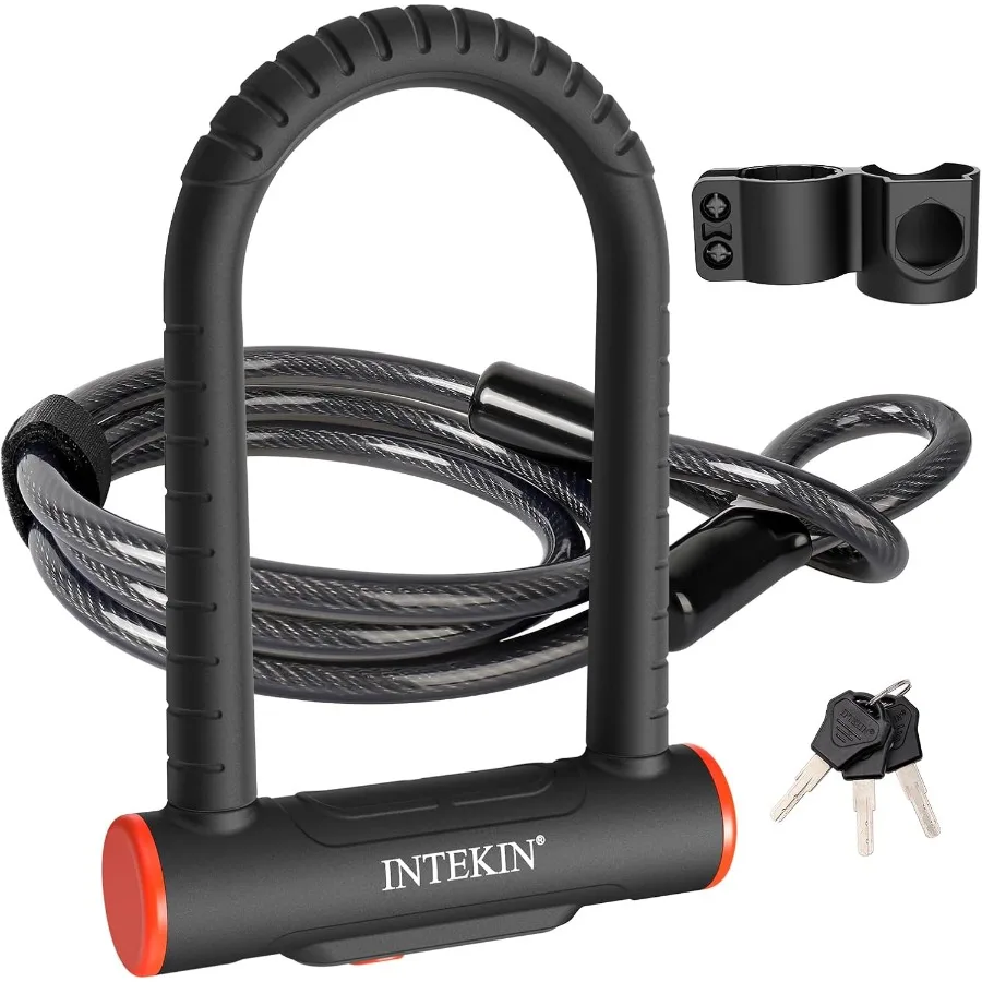 

Heavy Duty 16mm U Lock with 3ft 5ft 6ft Security Cable and Sturdy Mounting Bracket for Secure Bicycle Motorcycle and Other Vehi