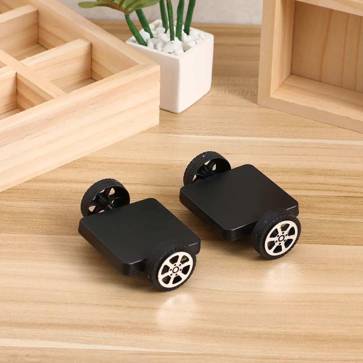 2pcs Magnetic Tile Wheels For Kids Construction Set Black Building Base Brain Development Wheel 3+