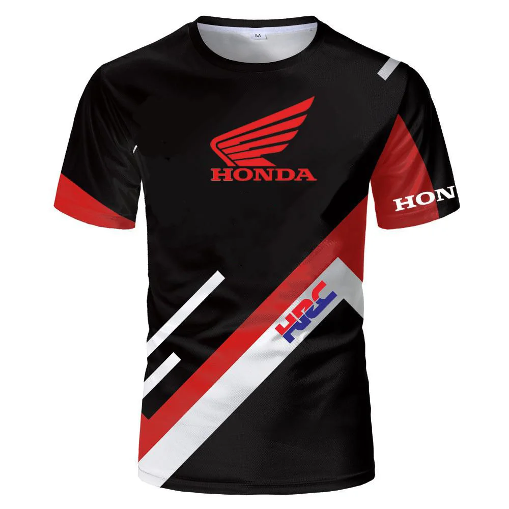 New Honda F1 racing suit in summer 2024 Mountain off-road vehicle motorcycle round neck short sleeve breathable quick-drying coa